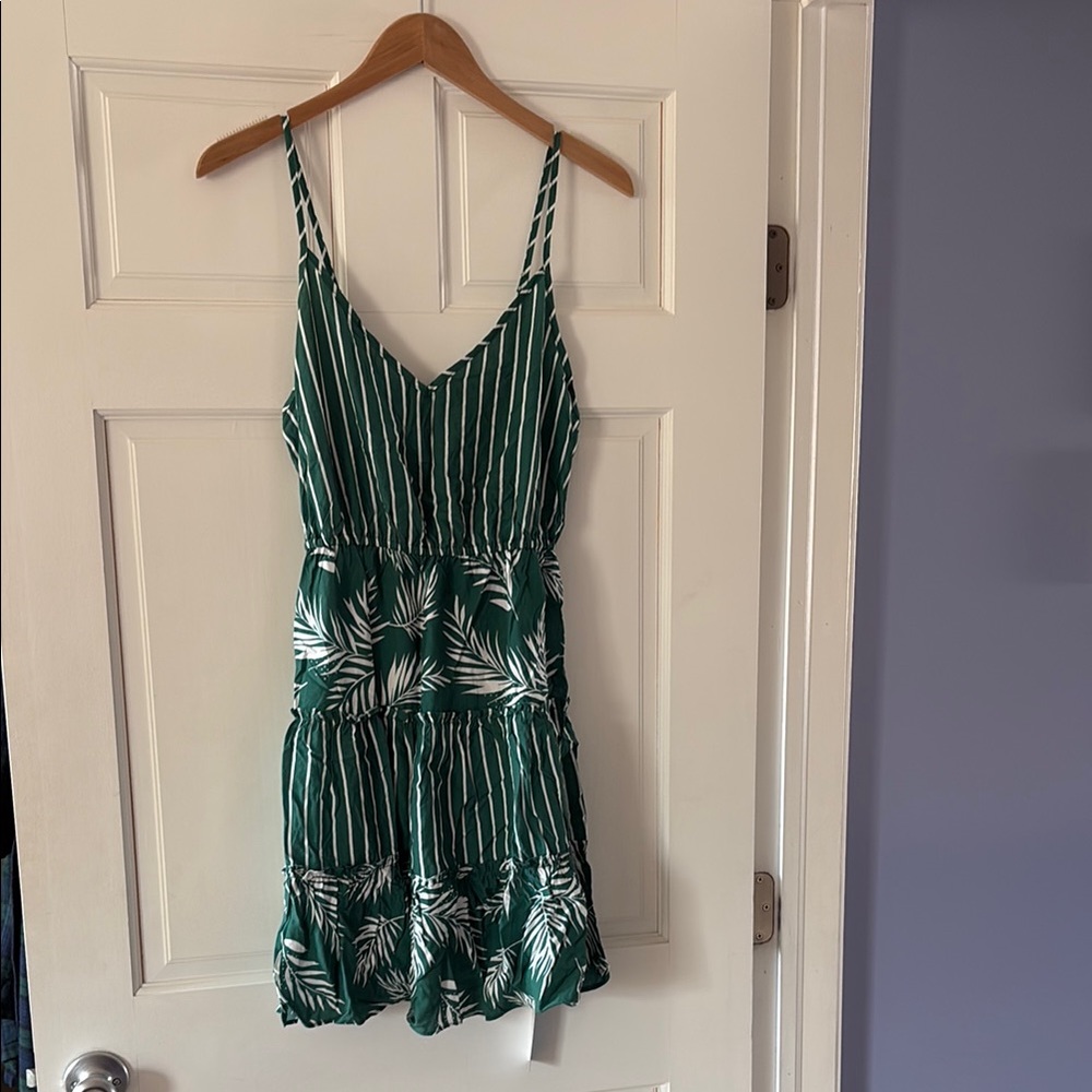 Green and White Striped Dress